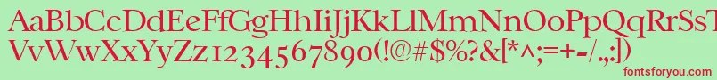 CasablancalhRegular Font – Red Fonts on Green Background