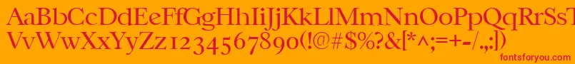 CasablancalhRegular Font – Red Fonts on Orange Background