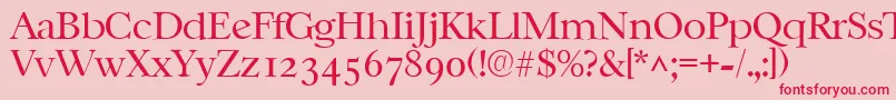 CasablancalhRegular Font – Red Fonts on Pink Background