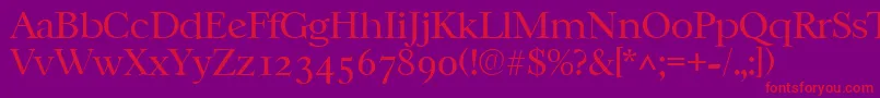 CasablancalhRegular-Schriftart – Rote Schriften auf violettem Hintergrund