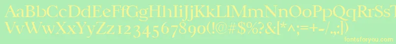 CasablancalhRegular Font – Yellow Fonts on Green Background