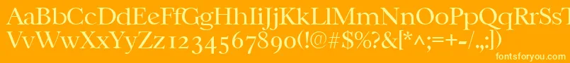 CasablancalhRegular-Schriftart – Gelbe Schriften auf orangefarbenem Hintergrund