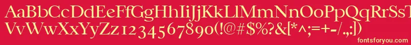 CasablancalhRegular Font – Yellow Fonts on Red Background