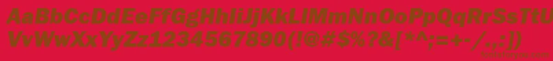 FranklingothheavyettItalic-fontti – ruskeat fontit punaisella taustalla
