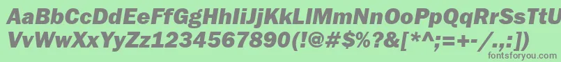 FranklingothheavyettItalic Font – Gray Fonts on Green Background
