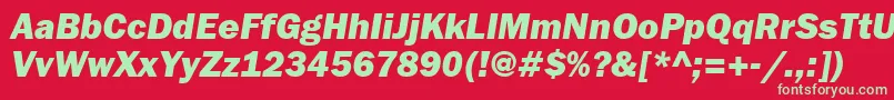 FranklingothheavyettItalic Font – Green Fonts on Red Background