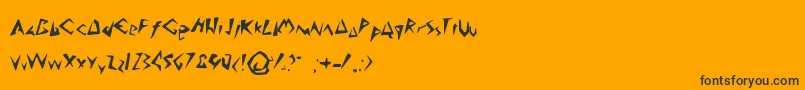 AnakMuda-Schriftart – Schwarze Schriften auf orangefarbenem Hintergrund