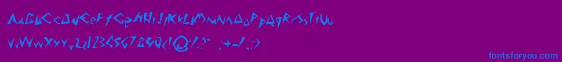AnakMuda-fontti – siniset fontit violetilla taustalla