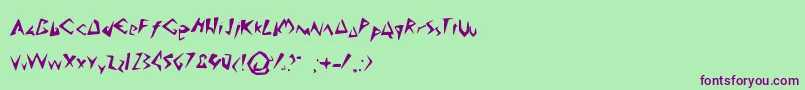 AnakMuda-Schriftart – Violette Schriften auf grünem Hintergrund