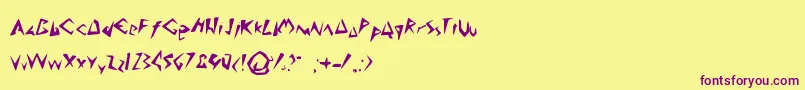 AnakMuda-Schriftart – Violette Schriften auf gelbem Hintergrund