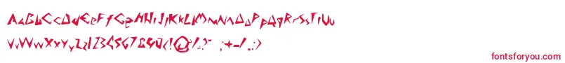 フォントAnakMuda – 白い背景に赤い文字