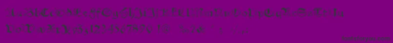 フォントSchwabachscribbels – 紫の背景に黒い文字