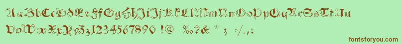 Schwabachscribbels Font – Brown Fonts on Green Background