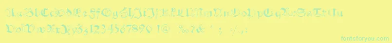 Schwabachscribbels Font – Green Fonts on Yellow Background