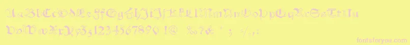 Schwabachscribbels Font – Pink Fonts on Yellow Background