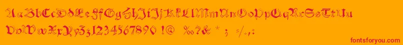 Schwabachscribbels Font – Red Fonts on Orange Background