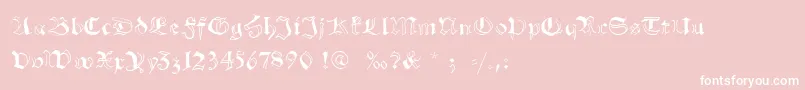 Schwabachscribbels-Schriftart – Weiße Schriften auf rosa Hintergrund