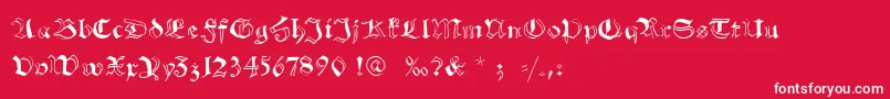 Schwabachscribbels Font – White Fonts on Red Background