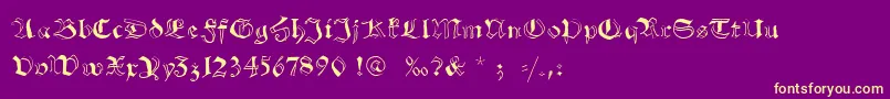 Schwabachscribbels Font – Yellow Fonts on Purple Background