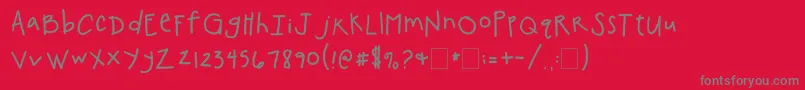 2peasChickenShack Font – Gray Fonts on Red Background