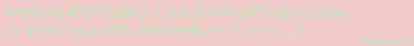 2peasChickenShack Font – Green Fonts on Pink Background