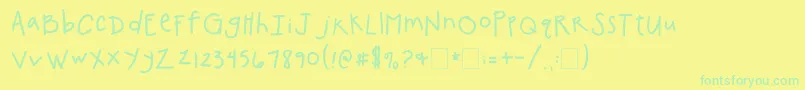 fuente 2peasChickenShack – Fuentes Verdes Sobre Fondo Amarillo
