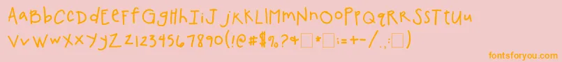 fuente 2peasChickenShack – Fuentes Naranjas Sobre Fondo Rosa