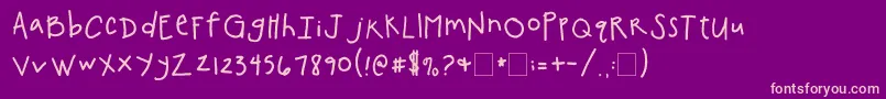 2peasChickenShack Font – Pink Fonts on Purple Background