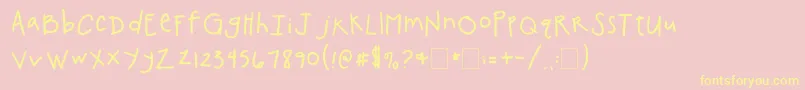 2peasChickenShack Font – Yellow Fonts on Pink Background