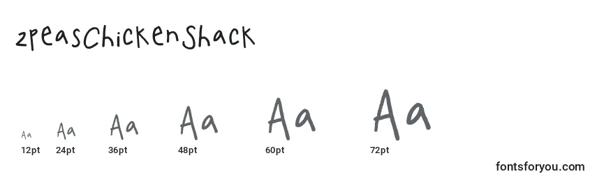 2peasChickenShack Font Sizes