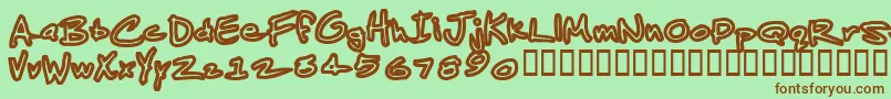 JenkinsAlbino Font – Brown Fonts on Green Background