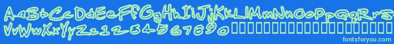 JenkinsAlbino Font – Green Fonts on Blue Background