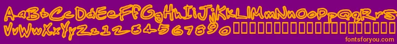 JenkinsAlbino Font – Orange Fonts on Purple Background