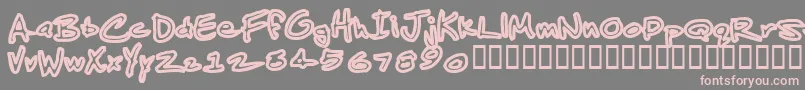JenkinsAlbino-Schriftart – Rosa Schriften auf grauem Hintergrund