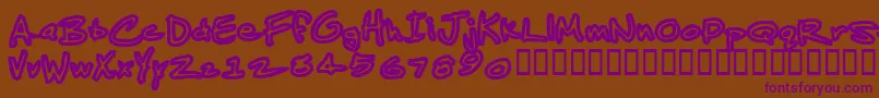 JenkinsAlbino-Schriftart – Violette Schriften auf braunem Hintergrund