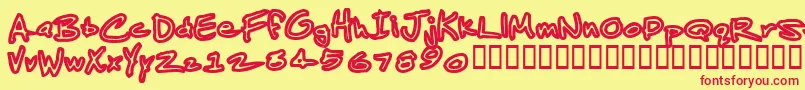 JenkinsAlbino Font – Red Fonts on Yellow Background