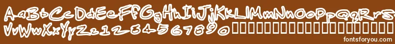 フォントJenkinsAlbino – 茶色の背景に白い文字