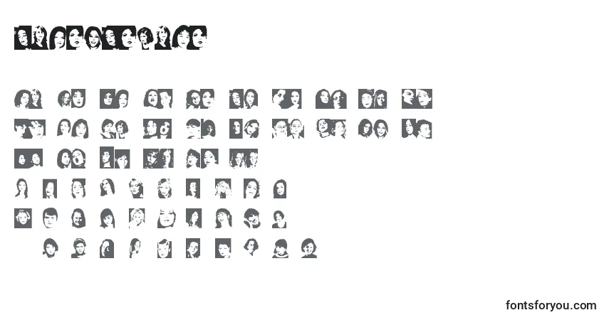 Schriftart FacesFemale – Alphabet, Zahlen, spezielle Symbole