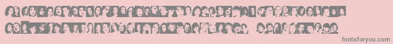 FacesFemale Font – Gray Fonts on Pink Background