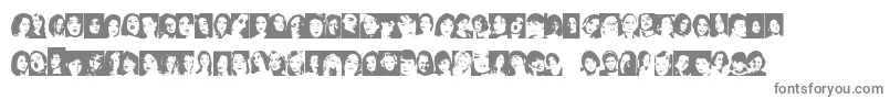 FacesFemale-fontti – harmaat kirjasimet valkoisella taustalla