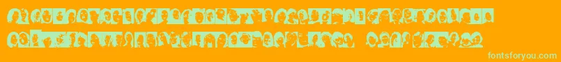 FacesFemale-Schriftart – Grüne Schriften auf orangefarbenem Hintergrund