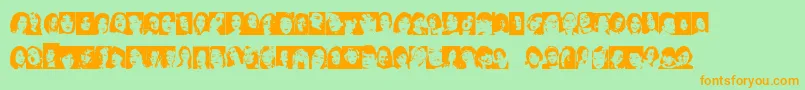 FacesFemale Font – Orange Fonts on Green Background