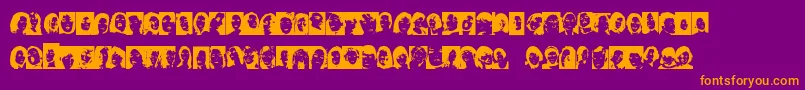 FacesFemale Font – Orange Fonts on Purple Background