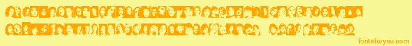 FacesFemale Font – Orange Fonts on Yellow Background