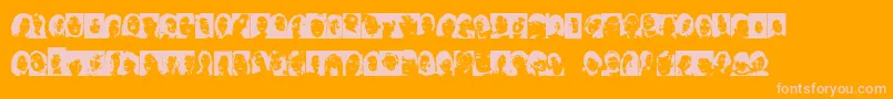 FacesFemale-Schriftart – Rosa Schriften auf orangefarbenem Hintergrund