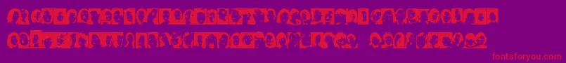 FacesFemale Font – Red Fonts on Purple Background