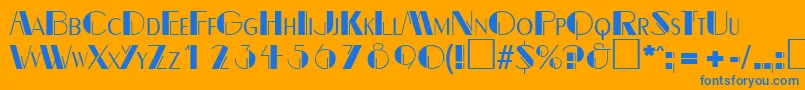 BealevarigatedRegularDb-Schriftart – Blaue Schriften auf orangefarbenem Hintergrund