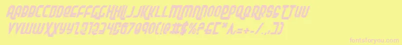 RokikierProItalic Font – Pink Fonts on Yellow Background