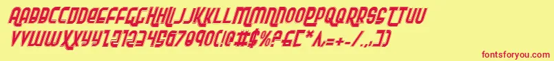 RokikierProItalic Font – Red Fonts on Yellow Background