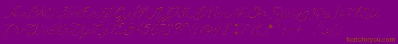 Leaguescript Font – Brown Fonts on Purple Background